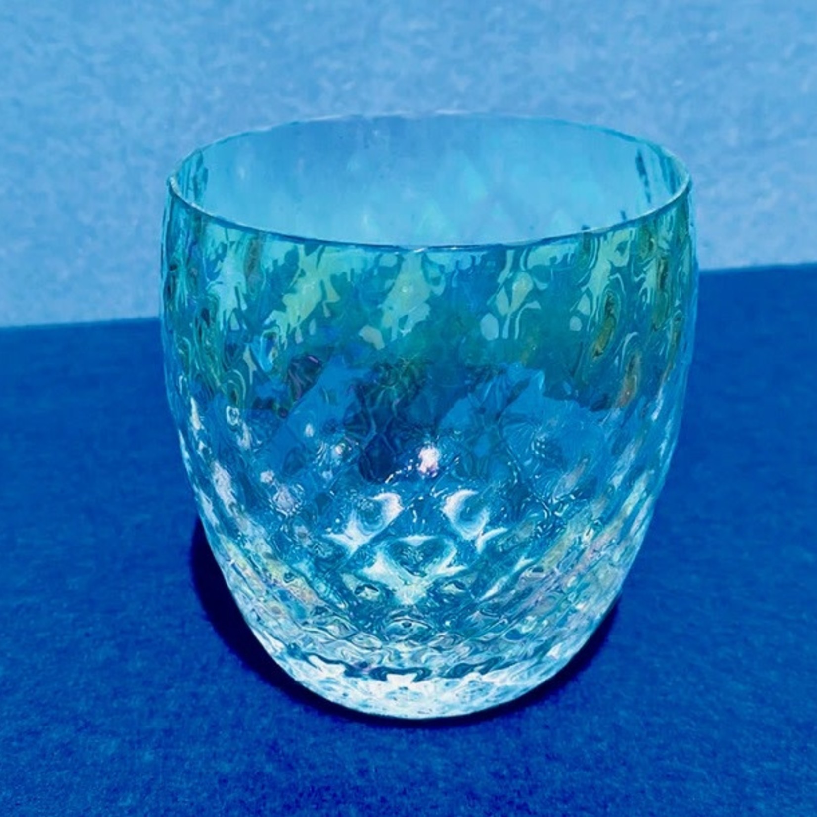 Glass Eye Studio Birthstone Votive, March, Aquamarine, 3.25" GLAS