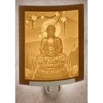 Porcelain Garden Nightlight, Lithophane, Porcelain, Buddha, PORG