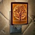 Porcelain Garden Nightlight, Lithophane, Porcelain, Curved, Midnight Moon, PORG