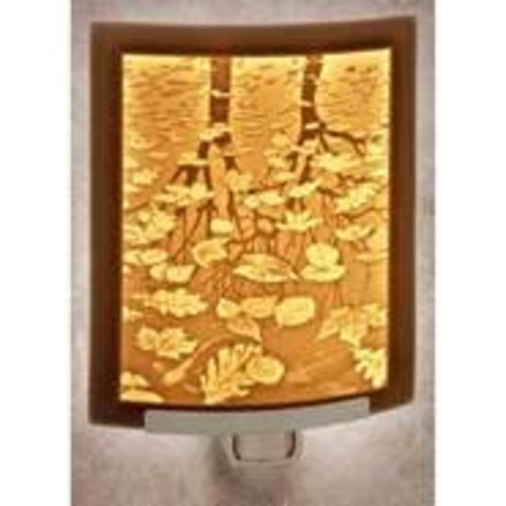 Porcelain Garden Nightlight, Lithophane, Porcelain, Curved, Still Reflections, PORG