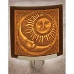 Porcelain Garden Nightlight, Lithophane, Porcelain, Curved, Sun & Moon, PORG