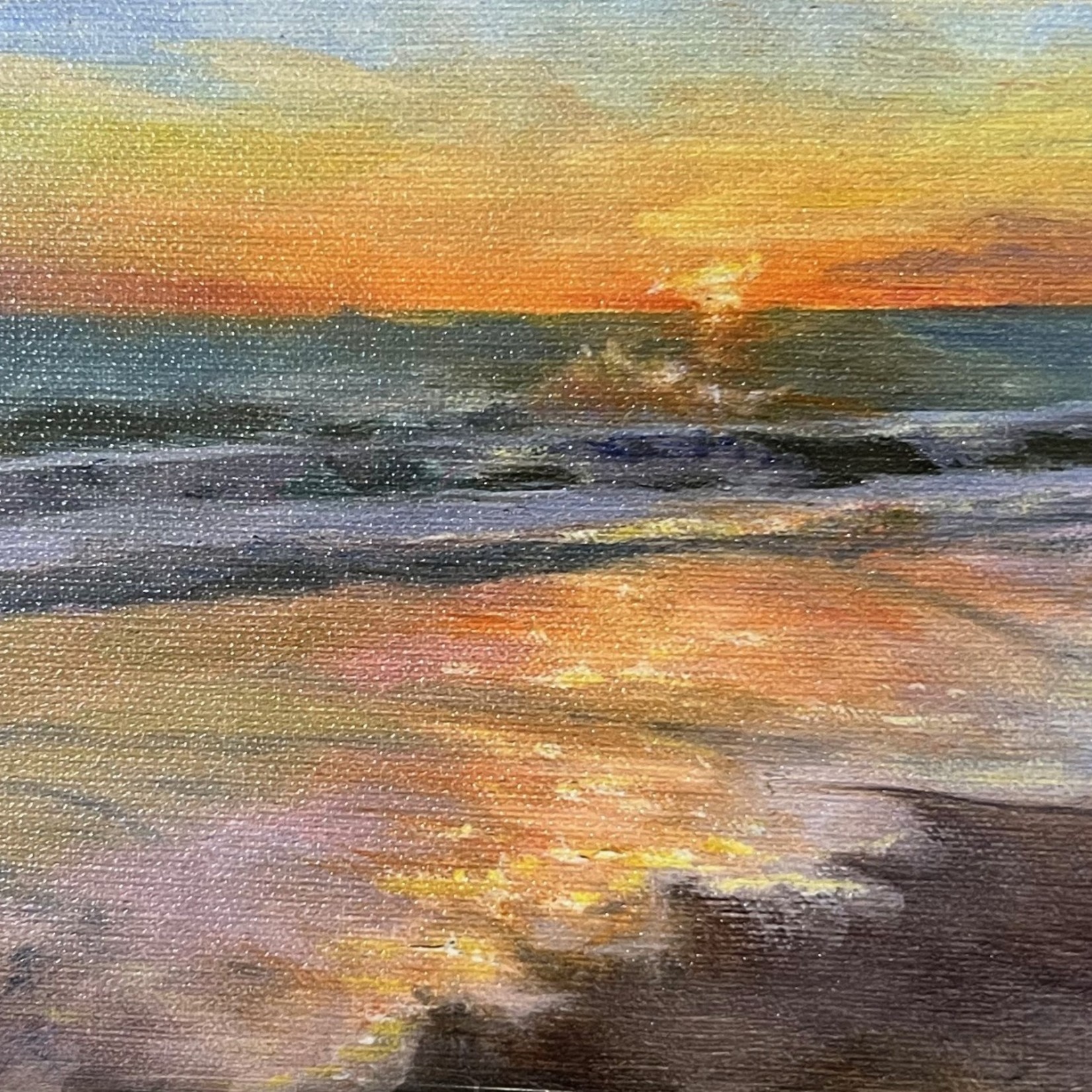 Michaelann Bellerjeau Sunrise, Mini giclee on GW archival canvas w/easel, 5x7.5", MICB