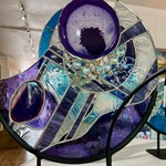 My Wildest Dreams Studio Abstract Nature's Brilliance,  Purple agate slice 14", CHIR