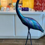 Anthony Gargiulo Great  Egret, tri color/rainbow, sculpture, ANTG  44"