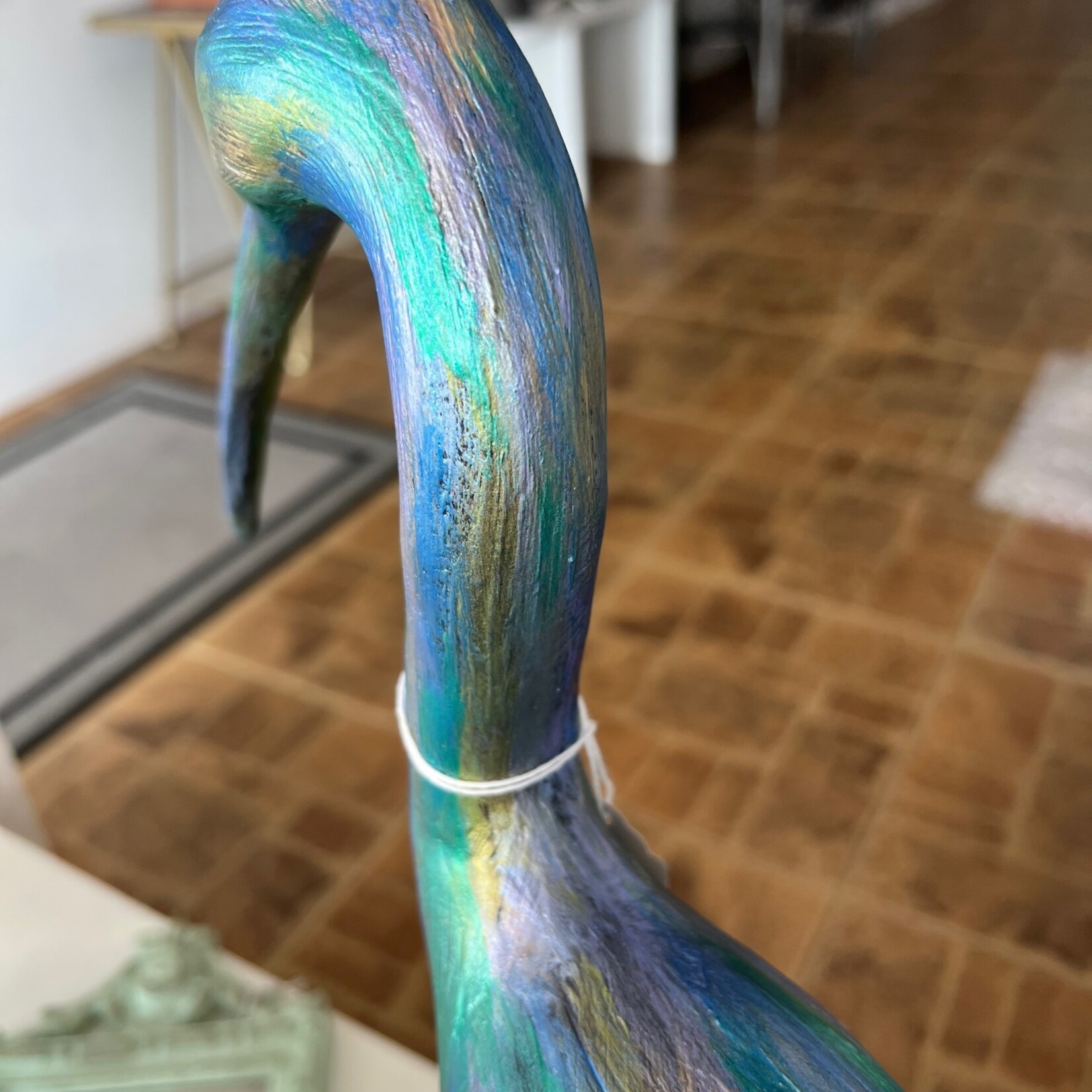 Anthony Gargiulo Ibis Sculpture, rainbow patina, 20", ANTG