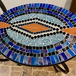 Designs by Ken Cocktail Table, Oval, mosaic/glass w/glass shelf, 24x18x20", DBK