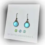 Spirit Glassworks EARRINGS (Dangle, Recycled Glass Bottles, MELW)