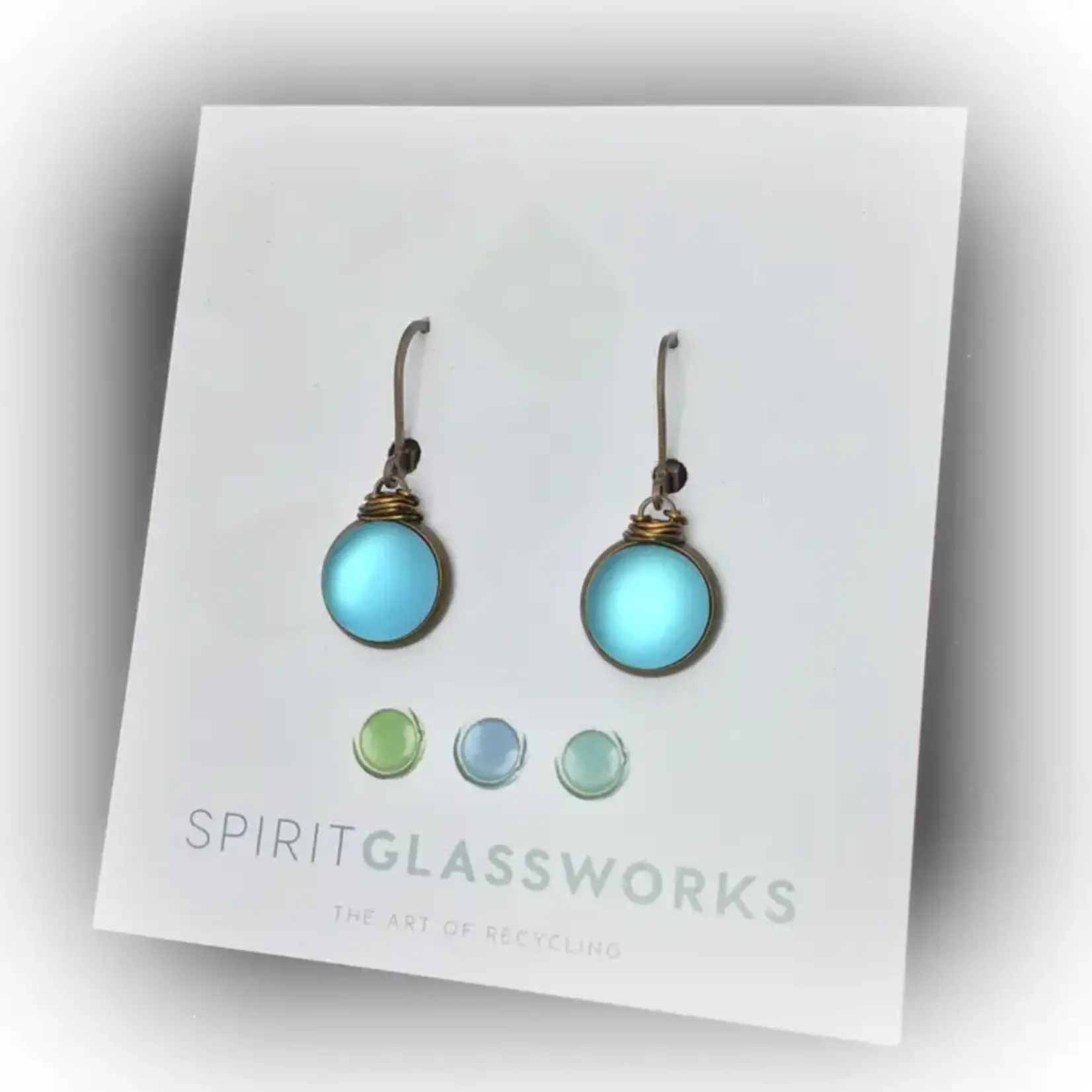Spirit Glassworks EARRINGS (Dangle, Recycled Glass Bottles, MELW)