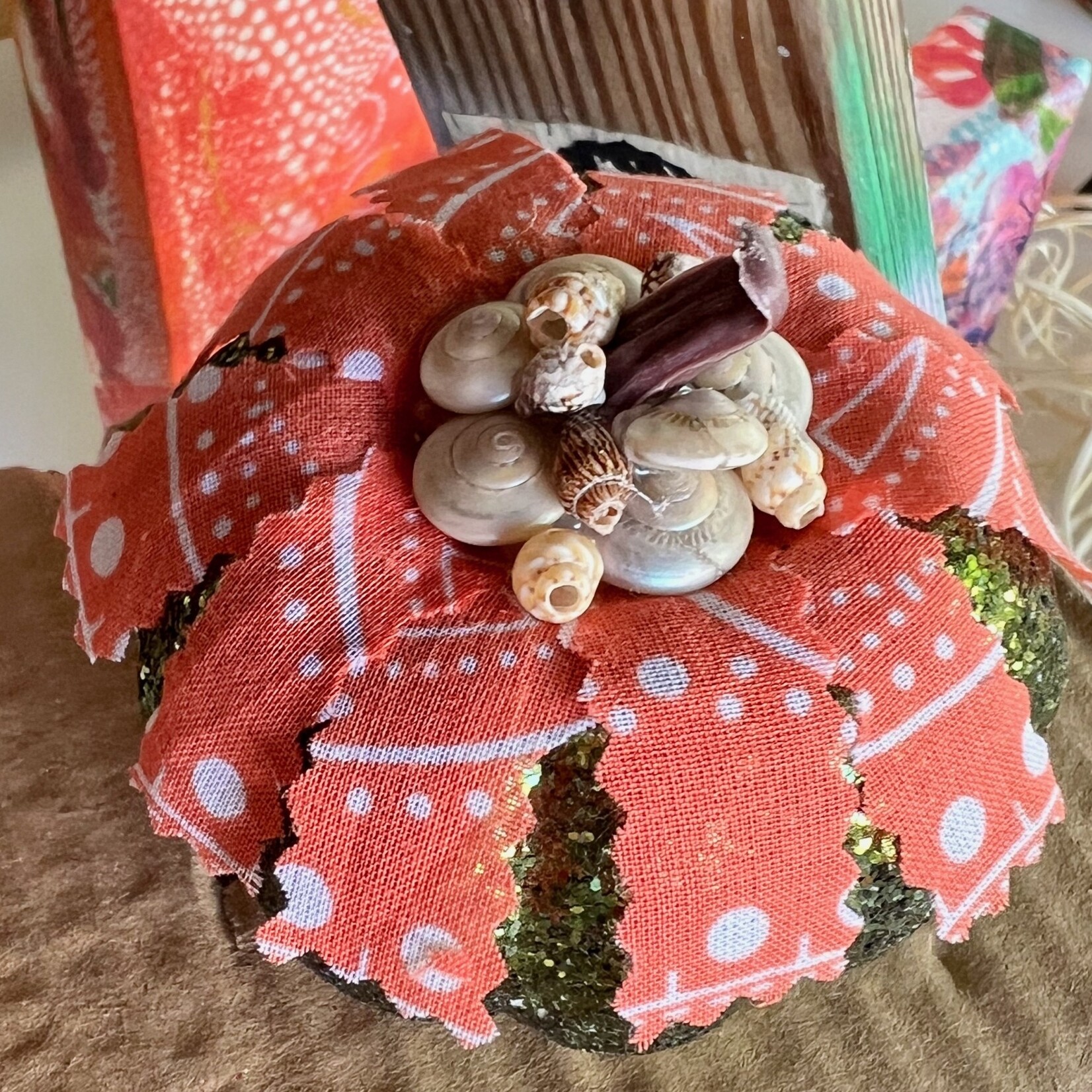 Pam Maschal Pumpkin, baby sparkle and shell, PAMM