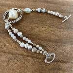 Susan Estrella PEARL CIRCLE, bracelet, sterling & pewter, SUSE