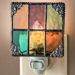 Kathy Gustafson Night Light, Stained Glass, 3.5x3" KATG