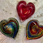 Glass Eye Studio Heart of Fire, Golden Rainbow, 3.5", GLAS