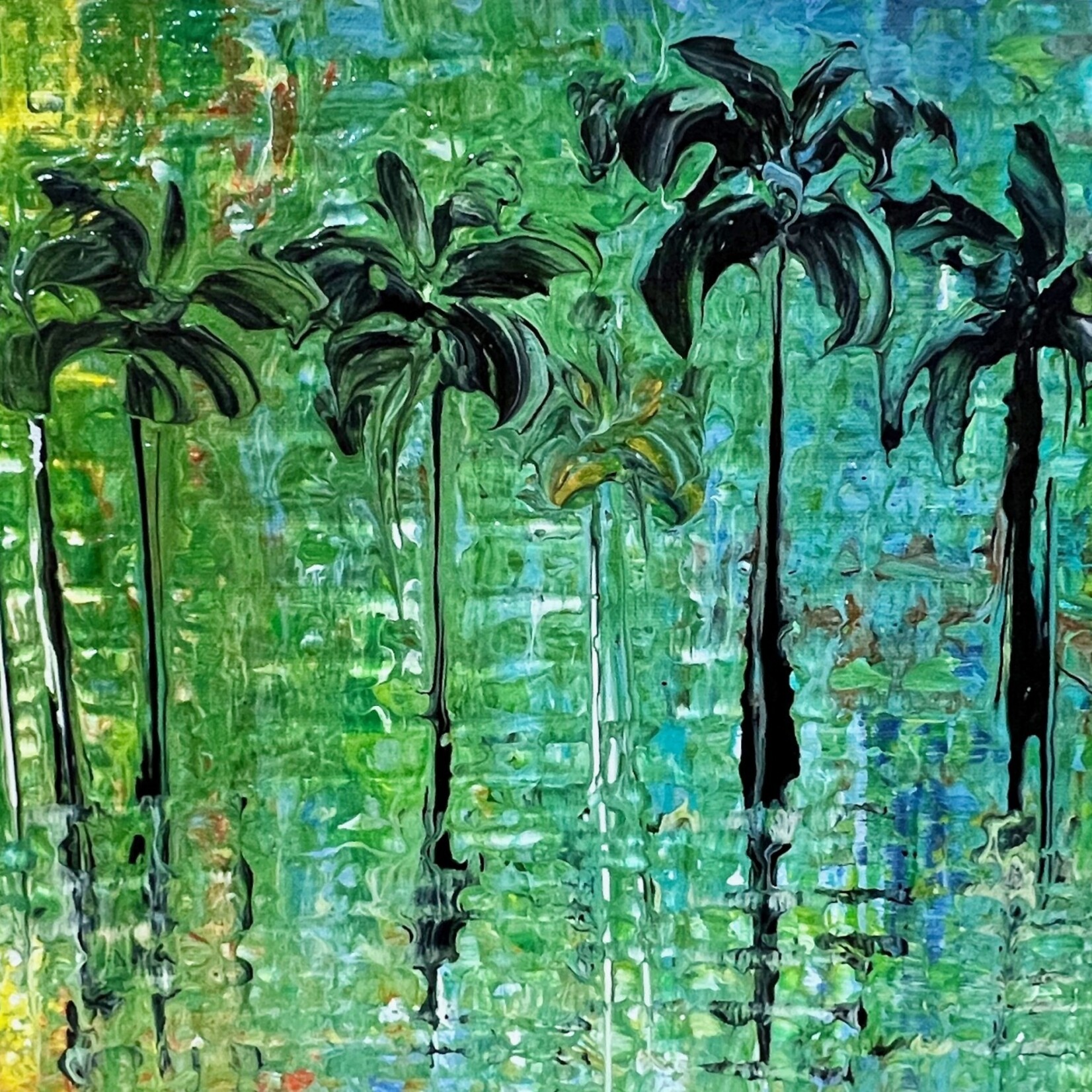 Lisa Jill Allison "Fine Friends" Orig acrylic/Mixed media on gw canvas, 16x12"", LISA