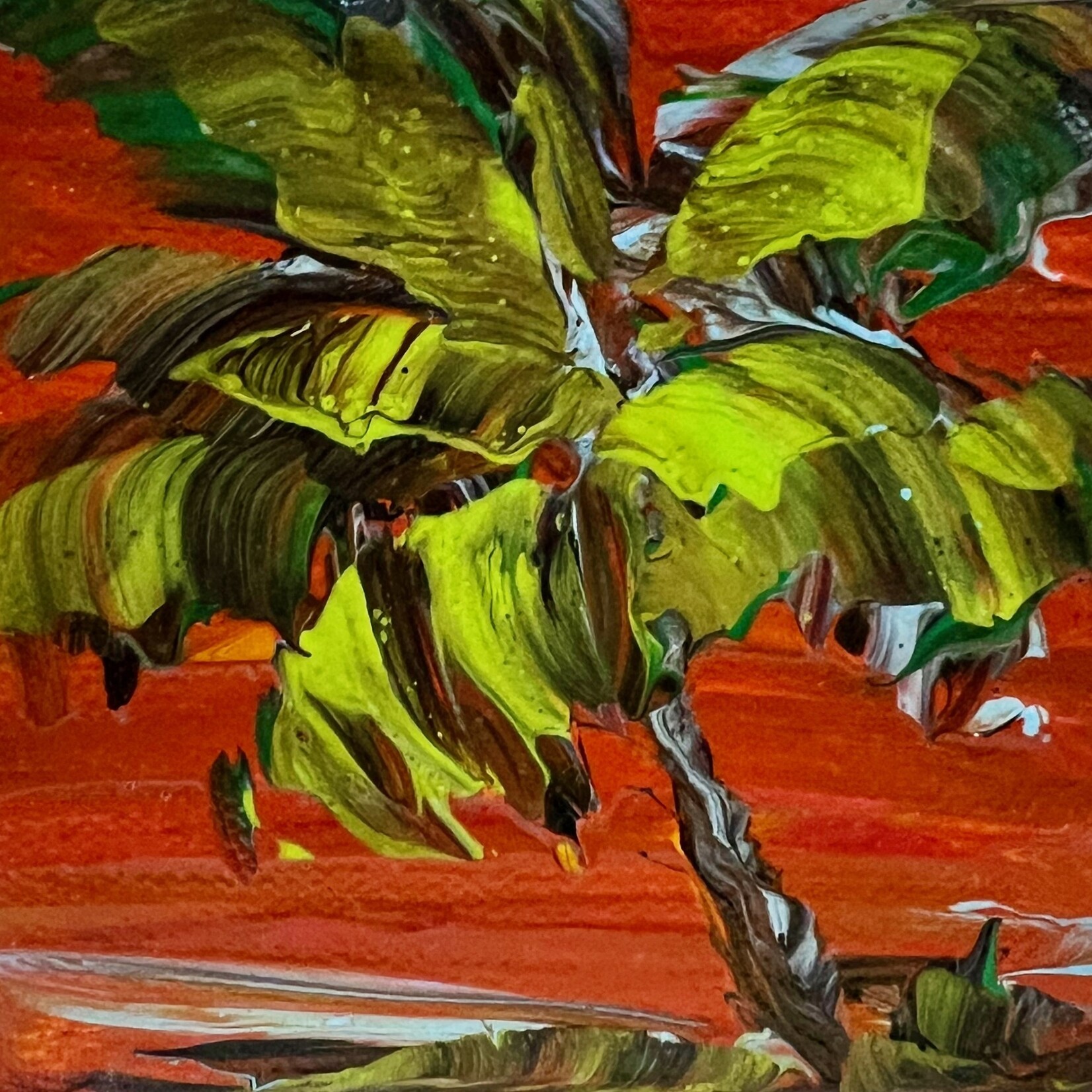 Lisa Jill Allison "Evening" Orig acrylic/Mixed media on gw canvas, 4x4", LISA