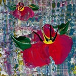 Lisa Jill Allison "Hot Kiss" Orig acrylic/Mixed media on gw canvas, 5x5", LISA