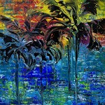 Lisa Jill Allison "Merging" Orig acrylic/Mixed media on gw canvas, 20x16"", LISA