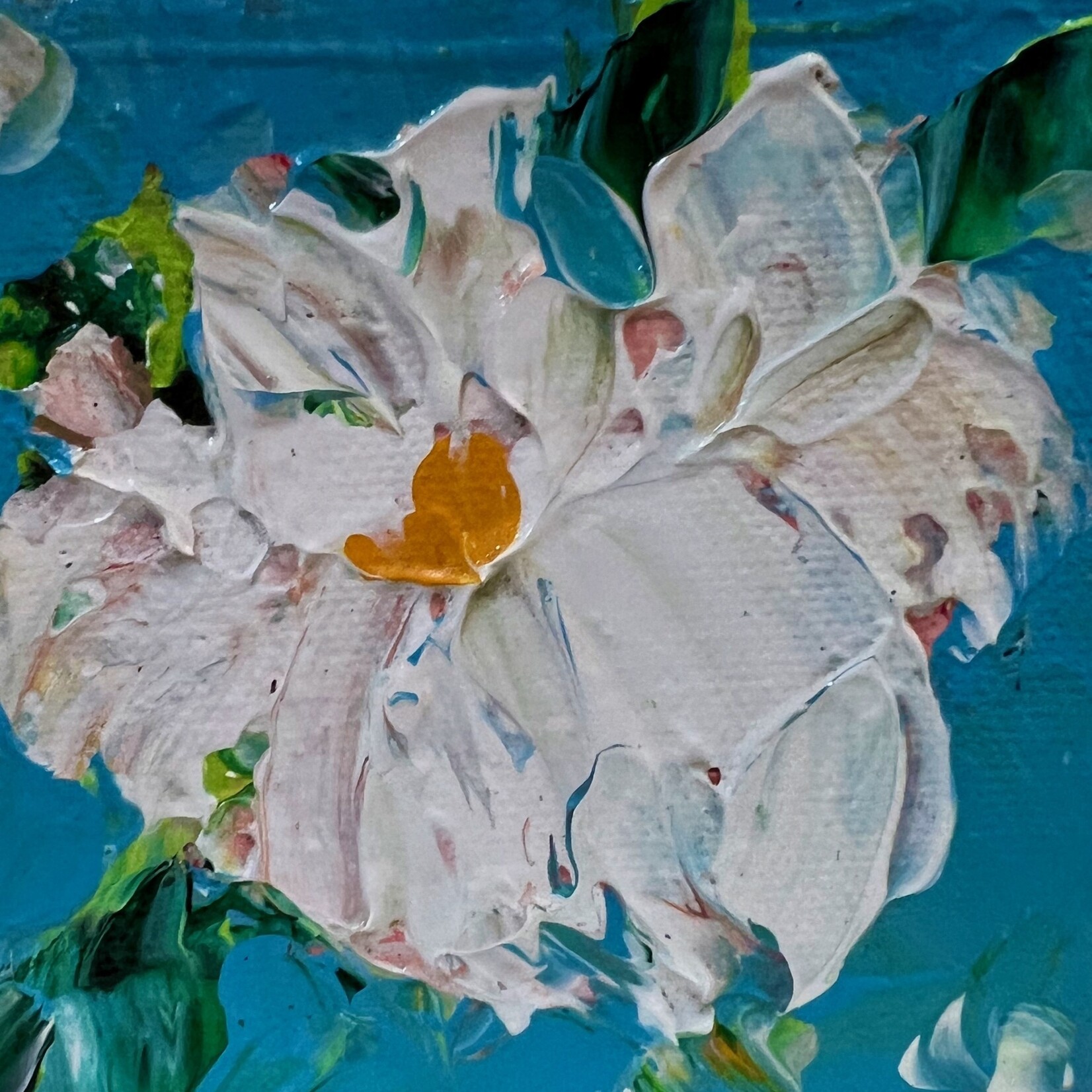 Lisa Jill Allison "Spring" Orig acrylic/Mixed media on gw canvas, 4x4", LISA