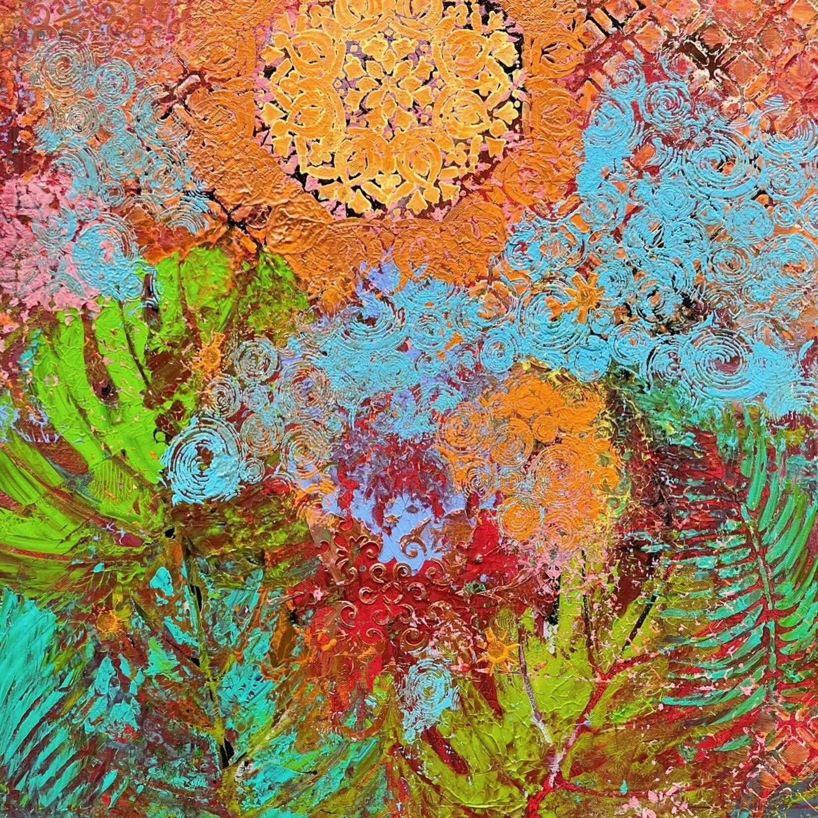 Lisa Jill Allison "Sun Glory",  acrylic/mixed media on GW canvas, 36x24", LISA