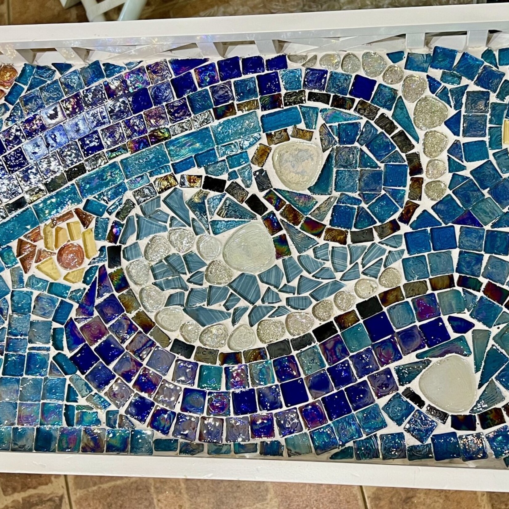 Designs by Ken Tray Table, mosaic,  28"wx15"dx27"h, DBK