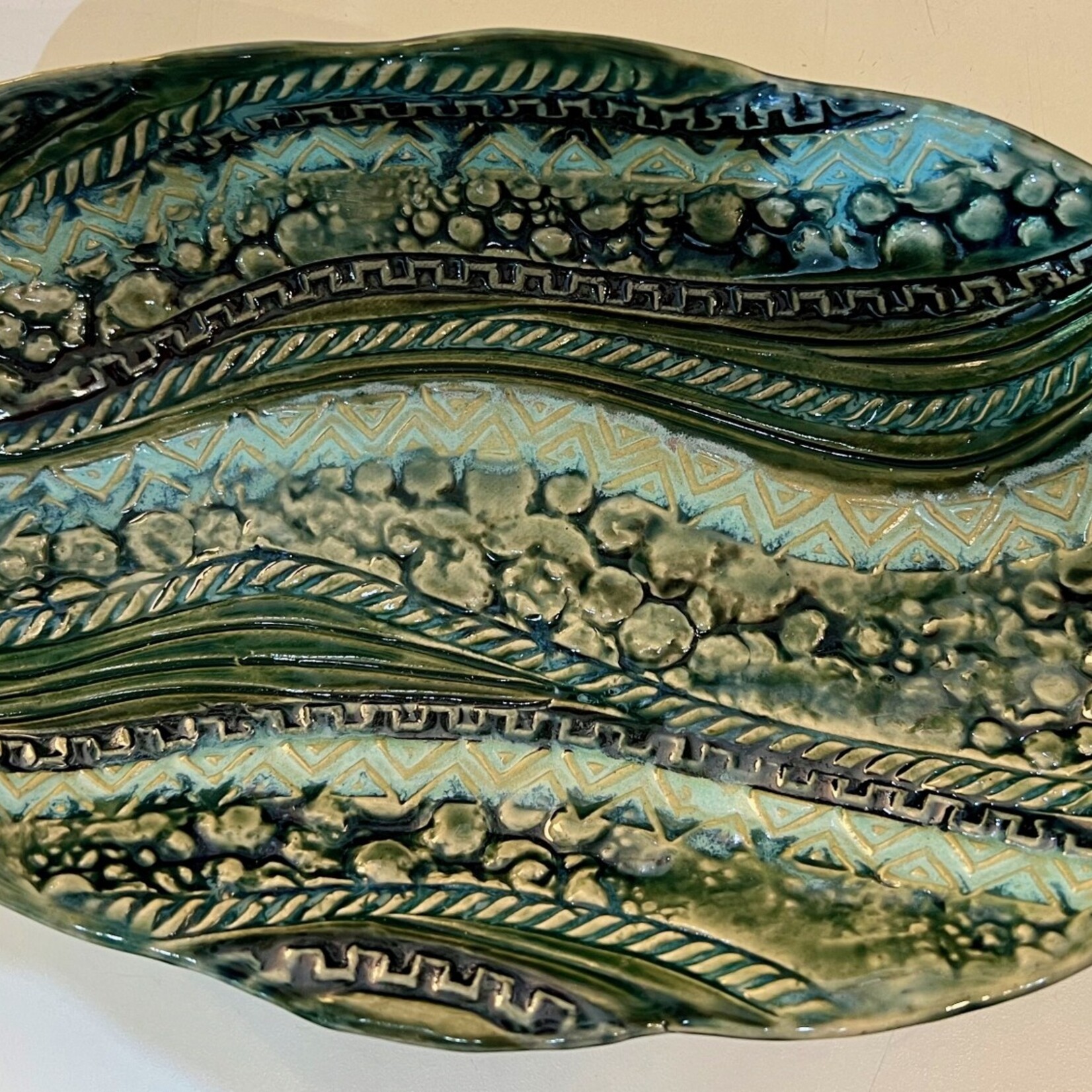 Ellen Robinson BOWL, Oval, Textured, 11", EJAY