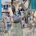 Mary Burnside Antique jar sculpture w/starfish and sea elements,  MARY