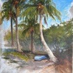 Michaelann Bellerjeau "Coco-nuts for You" plein air, oil on canvas board, 20x16", framed,  MICB