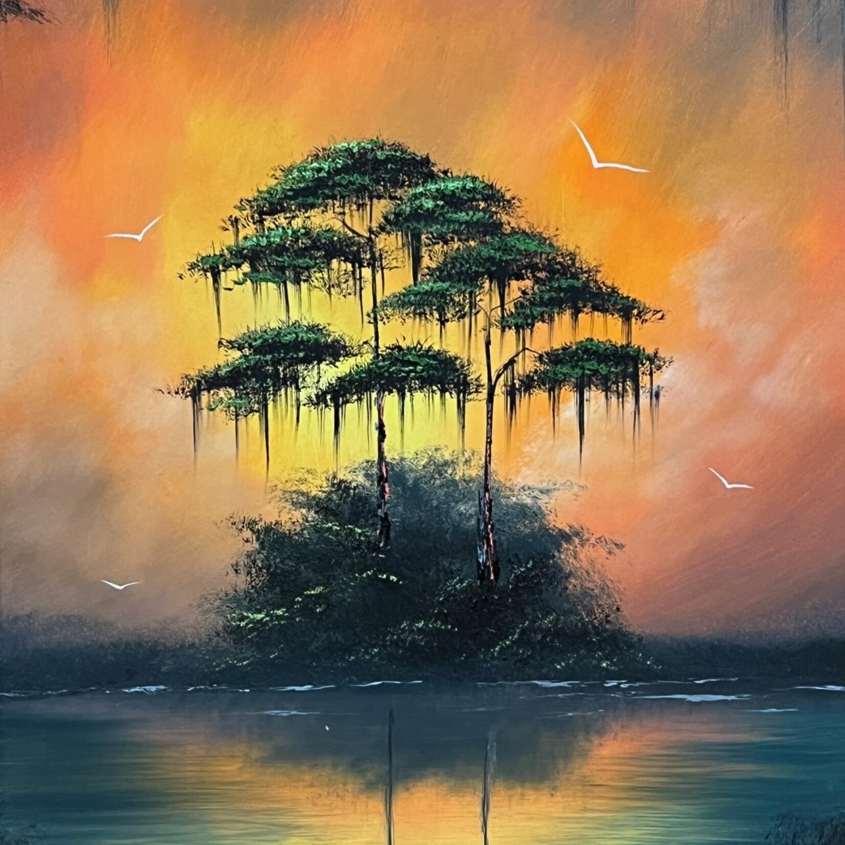 Rare Finds West Evans, "Golden Hour", oil on board, framed, 20x28", RARE