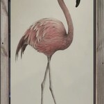 Molly Pearce FLAMINGO, Watercolor giclee, framed, 20x31", MOLP