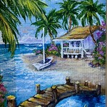 Carol Merritt MINIATURES, original, framed, mixed media,  CARM