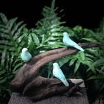Molly Potter Thayer "Songbird Serenade #2", birds on driftwood, MOLT