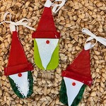 Lois Brezinski Artworks Ornament, Santa, Fused Glass, LOIS