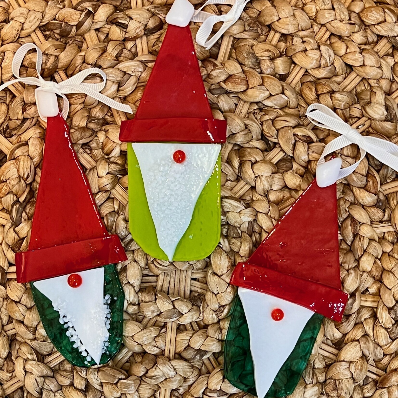 Lois Brezinski Artworks Ornament, Santa, Fused Glass, LOIS