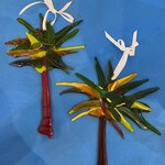 Lois Brezinski Artworks Palm Trees, fused glass @9x8",  LOIS