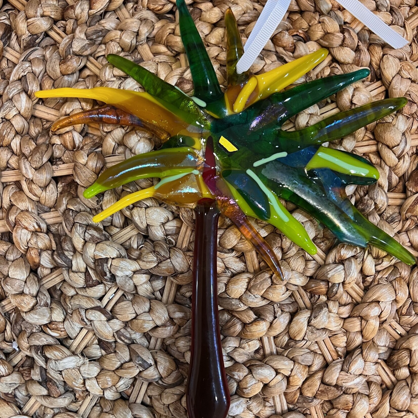 Lois Brezinski Artworks Palm Trees, fused glass @9x8",  LOIS