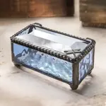 Kathy Gustafson Dragonfly Filligree Box, Blue Stained Glass, 3x2"" KATG