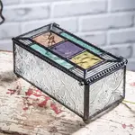 Kathy Gustafson Keepsake Box, Colorful Stained Glass, 5x3x2" KATG