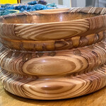 The Castle Craftsman Bowl, mixed wood w/resin border, 10.5" D x 6"H, CASTLE