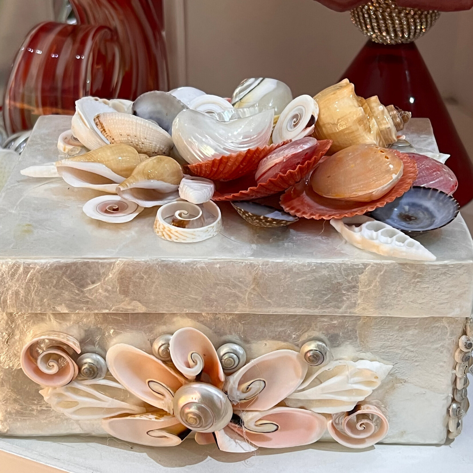 Bea Valiente "Capiz Fantasy IV" seashell box , 6x8x4", BEA