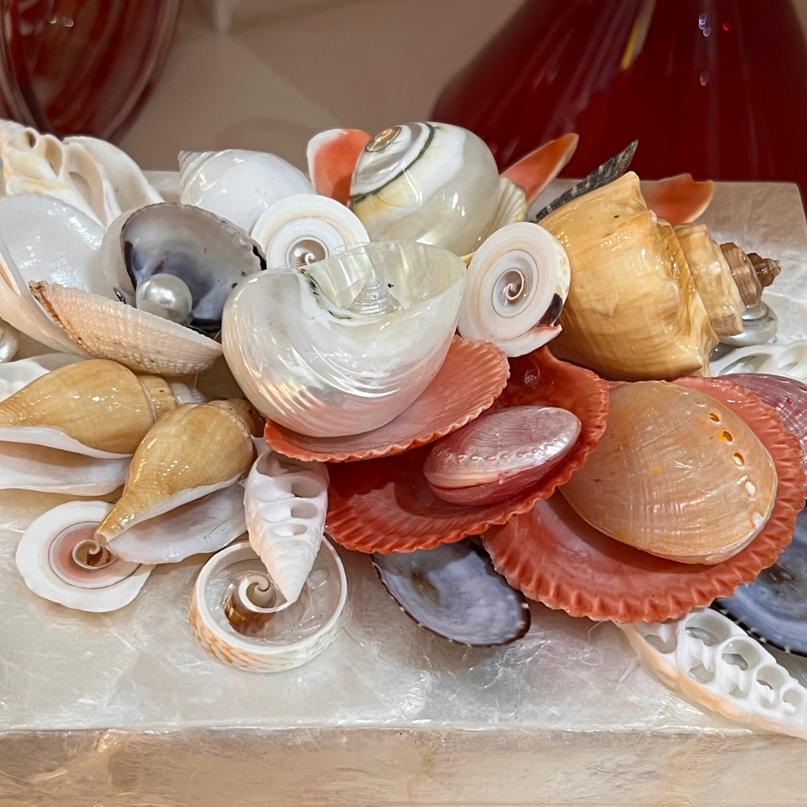 Bea Valiente "Capiz Fantasy IV" seashell box , 6x8x4", BEA