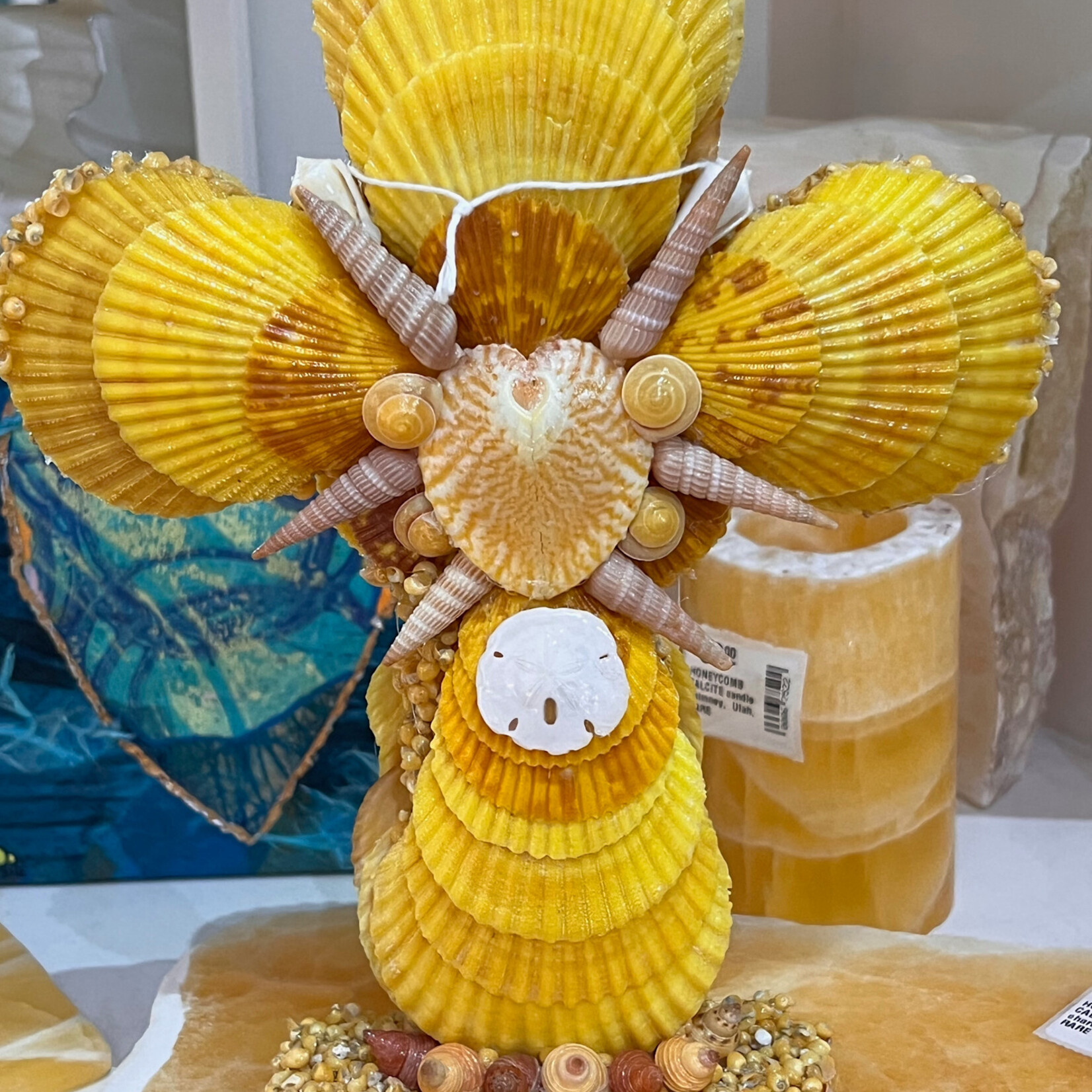 Bea Valiente Standing Shell Cross, @10" h, BEAV