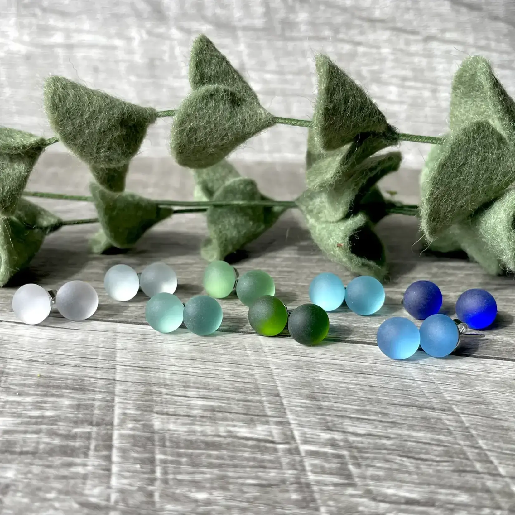 Spirit Glassworks EARRINGS (Post Stud, Recycled Glass Bottles, MELW)
