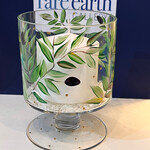 Mary Burnside Candle Holder, pedestal, 6"hx4.5"d, vines, MARY