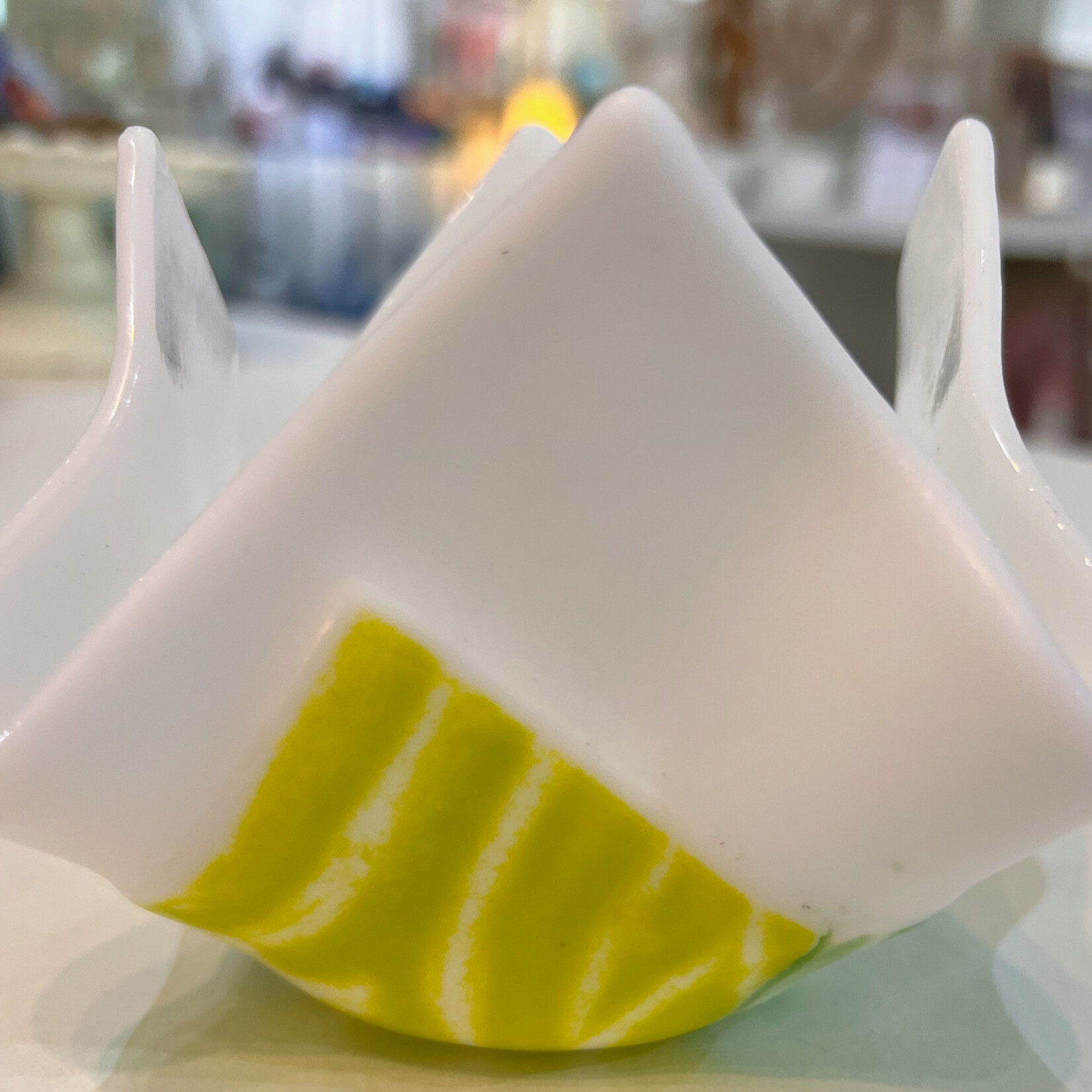 Lois Brezinski Artworks Votive, folded green/white tiles, LOIS