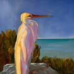Diane Larson "The River Keeper", orig. oil on canvas, GW, 12x12", DIAL