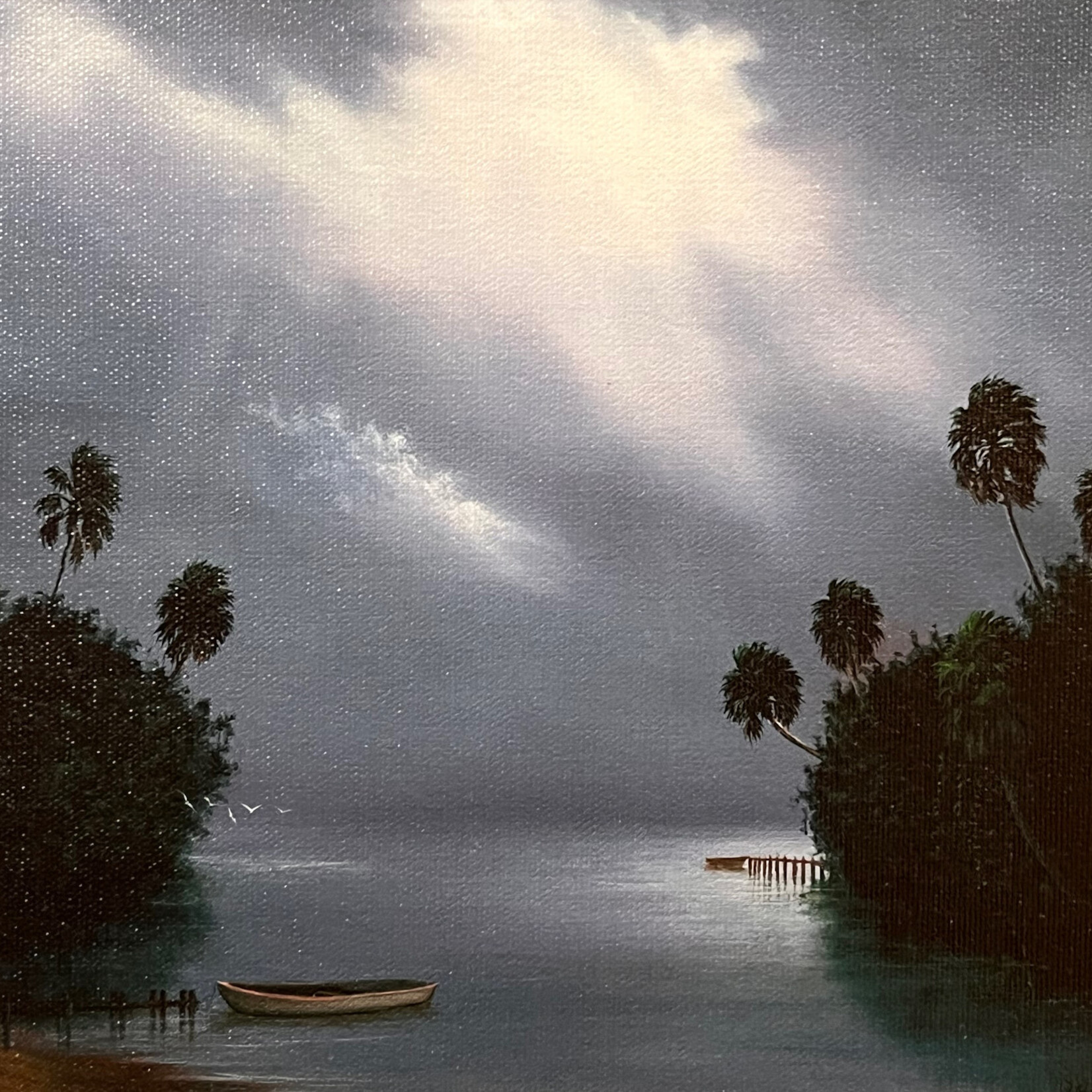 Highwaymen: Original, 2nd Generation, Legacy HIGHWAYMEN "Inlet in Gray" Roy McLendon, Jr., signed,  framed giclee, 15x13", RARE