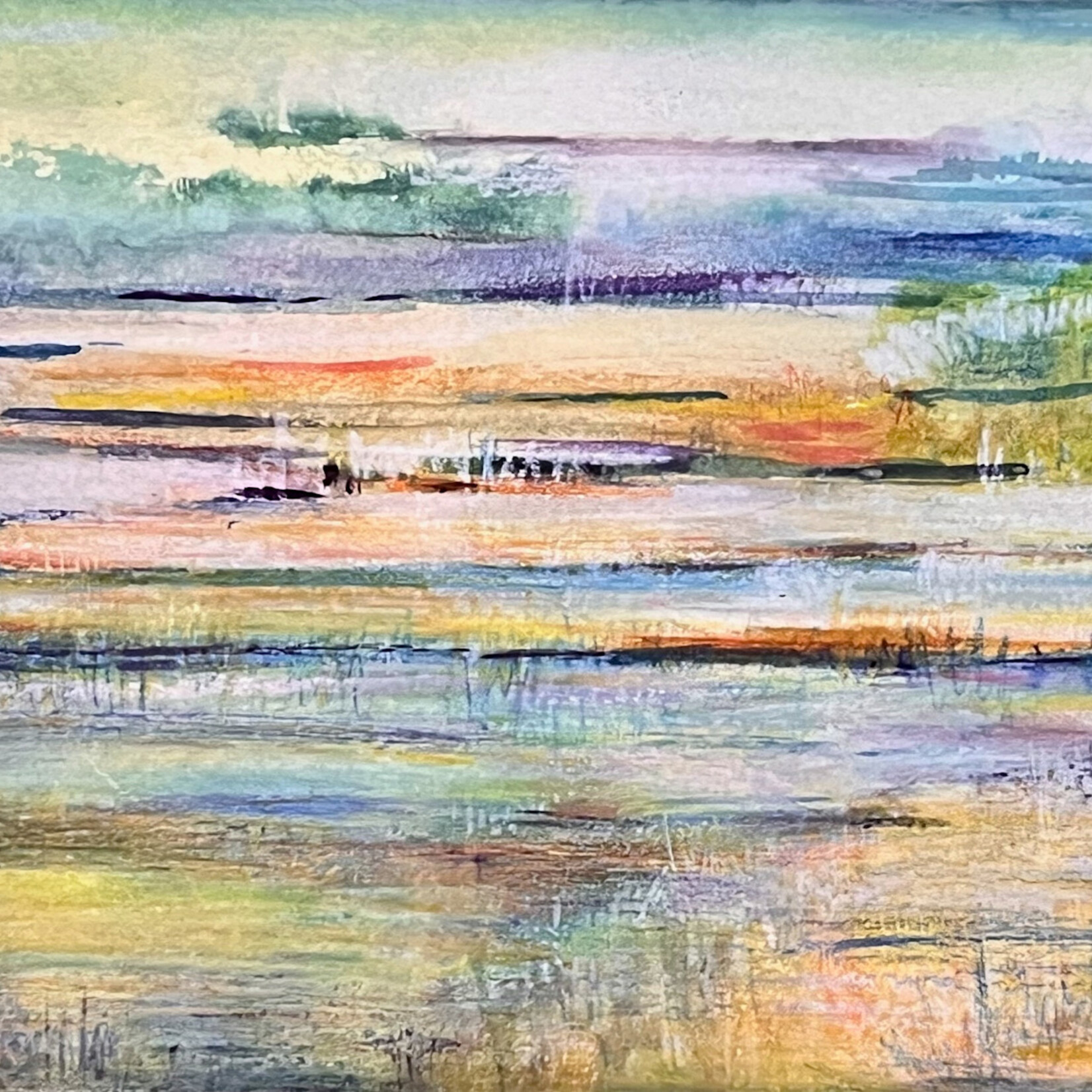 Teresa Kay "Lifelines: Tiny Paintings", "Hazy Horizon" 10x7", framed, RARE