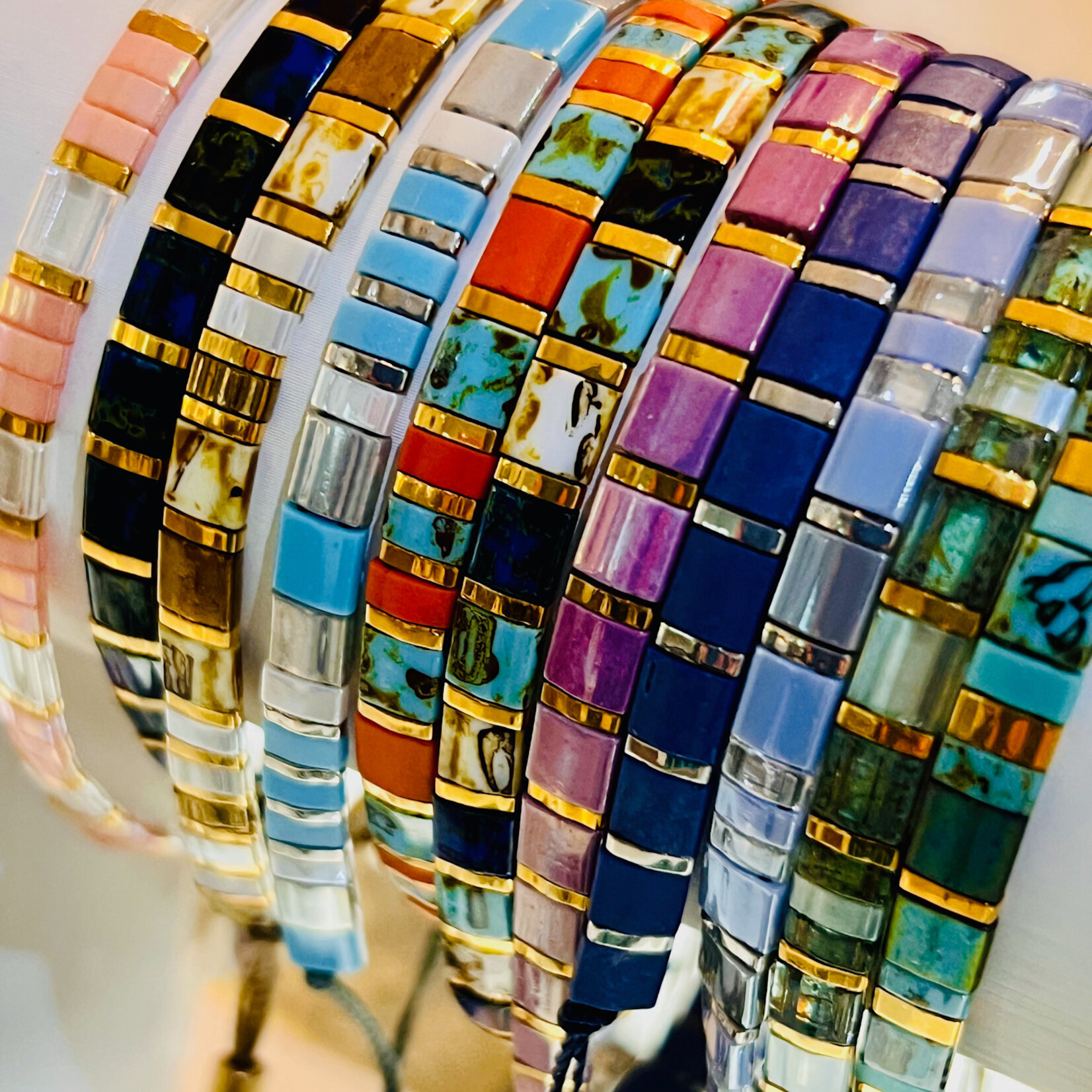 Iryna Trociuk Bracelet, Japanese Miyuki Tila Glass Beads, Handmade, IRYNA