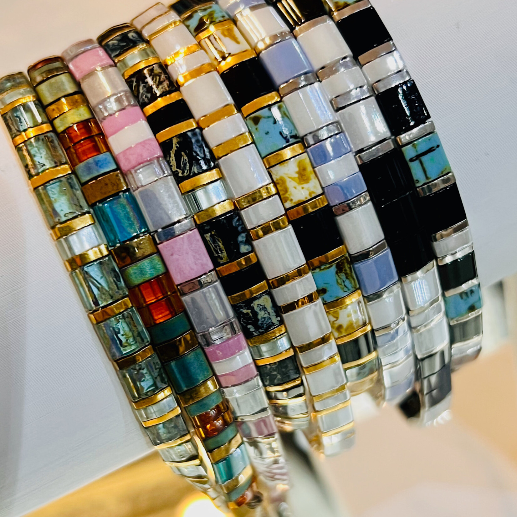 Iryna Trociuk Bracelet, Japanese Miyuki Tila Glass Beads, Handmade, IRYNA