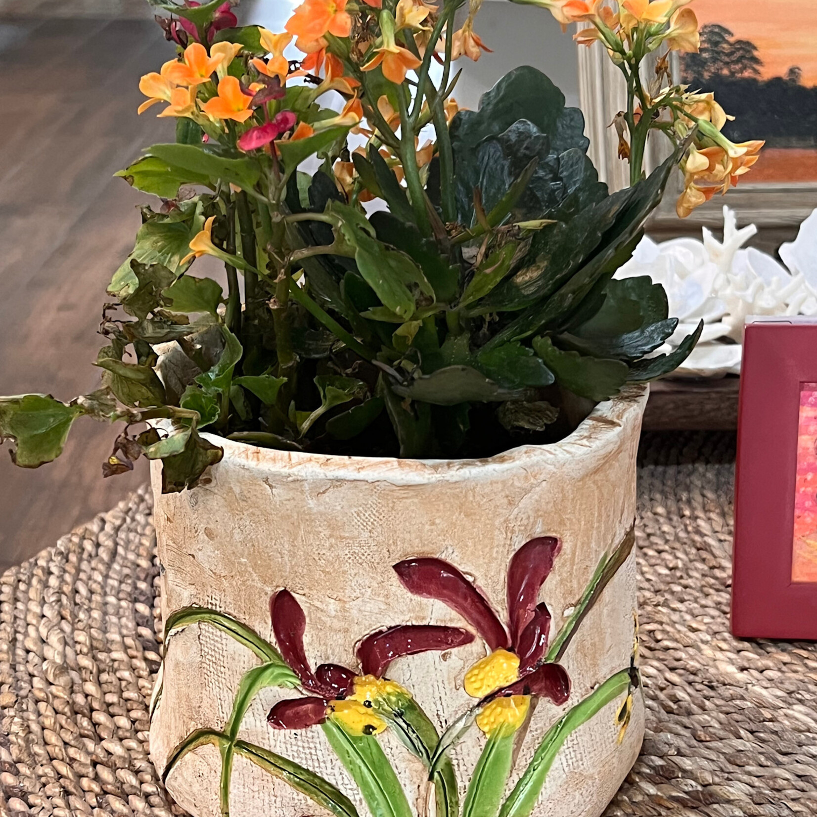 Mad Monk Art Planter, clay, MONK