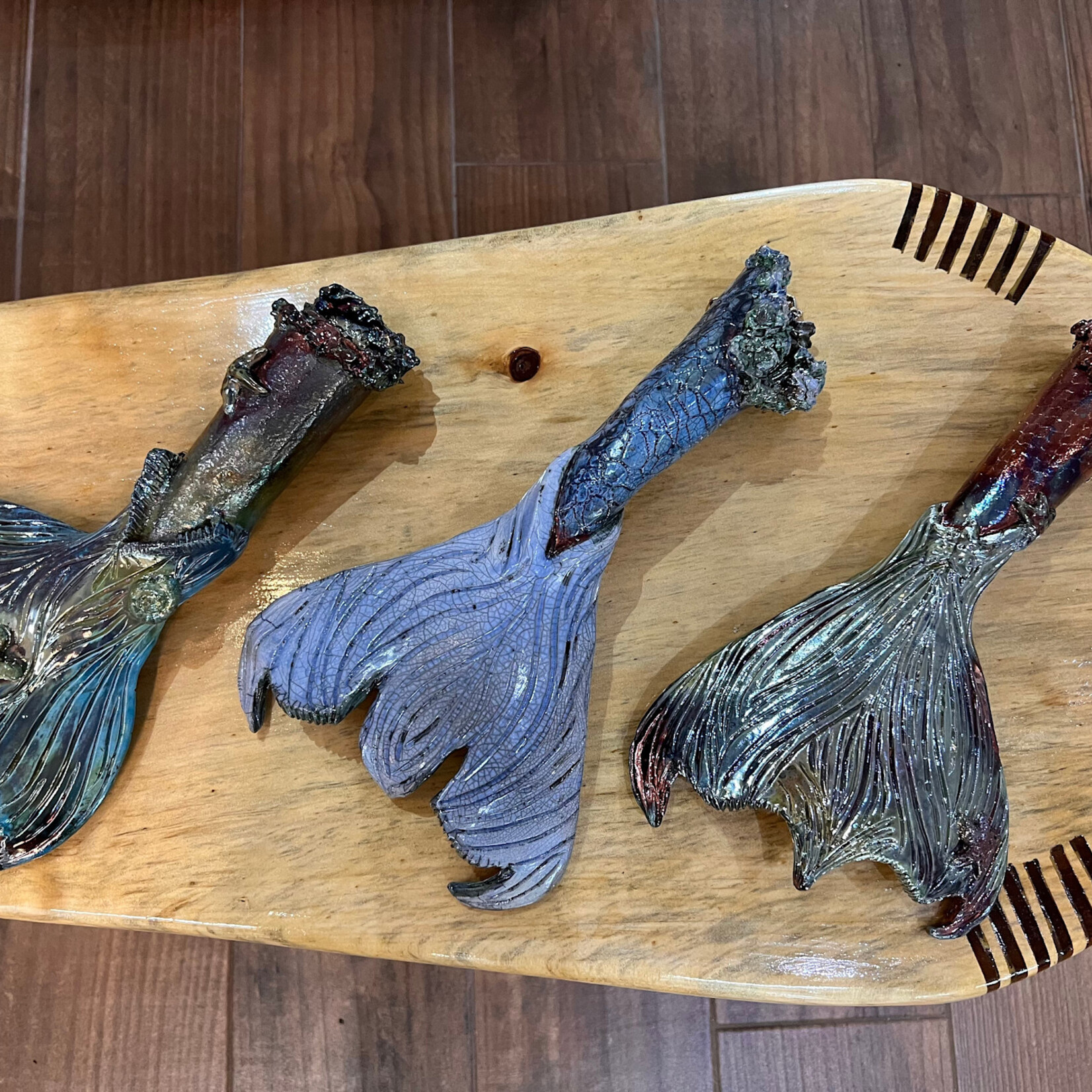 Allison Stowe-Castellano MERMAID TAIL, raku, ALLS